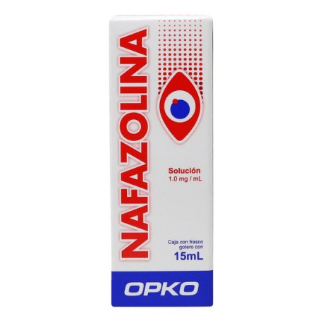 Nafazolina Solución Oftálmica Cada ml contiene: Clorhidrato de Nafazolina 1 mg Envase con gotero integral con 15 ml.
