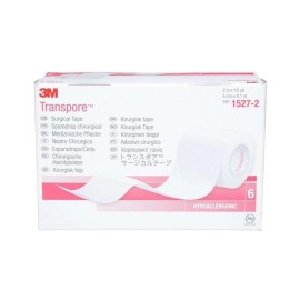 CINTA TRANSPARENTE PLÁSTICA MICROPERFORADA DE POLIETILENO CON ADHESIVO HIPOALERGÉNICA. 2” (5CM) X 9M