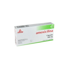 Amoxicilina.Amsa Cápsula Cada Cápsula contiene: Amoxicilina trihidratada equivalente a 500 mg de amoxicilina. Envase con 12 Cáp