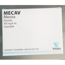 Mecav Mesna Solución inyectable Cada ampolleta o frasco ámpula o vial contiene: Mesna 400 mg Envase con 5 ampolletas o frascos 
